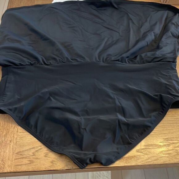 CHRISTINA BLACK BIKINI BOTTOM ATTACHED TO SKIRT.  NEW - Picture 6 of 7